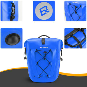 Rockbros 30140022004 Waterproof Bicycle Bag 25-32L - Blue - Image 5
