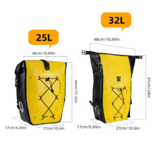 Rockbros 30140022005 Waterproof Bicycle Pannier 25-32L - Yellow - Image 7