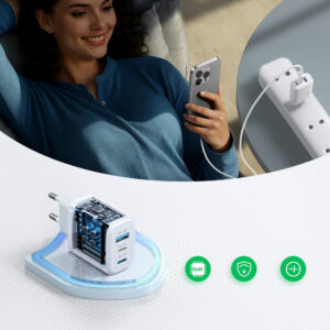Joyroom JR-TG6 GaN 30W Wall Charger - baltos spalvos - Image 9