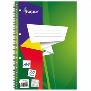 *Sąsiuvinis Forpus, A4, 70 lapų, su spirale, langeliais