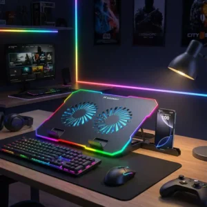 Wozinsky WDCX-A26 NitroCool RGB Gaming Laptop Cooling Pad - juodos spalvos - Image 9