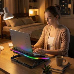 Wozinsky WDCX-A26 NitroCool RGB Gaming Laptop Cooling Pad - juodos spalvos - Image 7
