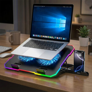 Wozinsky WDCX-A26 NitroCool RGB Gaming Laptop Cooling Pad - juodos spalvos - Image 8