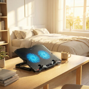 Wozinsky WDCX-015 StormPad RGB Gaming Cooling Laptop Stand - juodos spalvos - Image 2