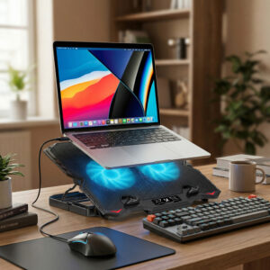 Wozinsky WDCX-015 StormPad RGB Gaming Cooling Laptop Stand - juodos spalvos - Image 5