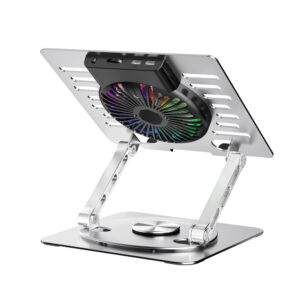Wozinsky WDCX-X16-AS CoolBase RGB 360° cooling stand for laptop and tablet - silver - Image 5