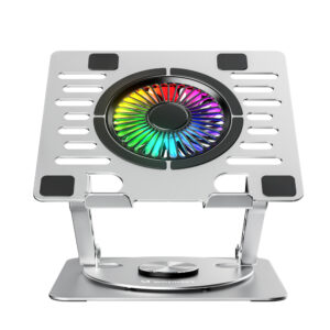 Wozinsky WDCX-X16-AS CoolBase RGB 360° cooling stand for laptop and tablet - silver - Image 6