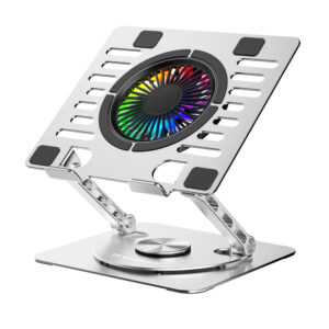 Wozinsky WDCX-X16-AS CoolBase RGB 360° cooling stand for laptop and tablet - silver - Image 7