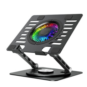 Wozinsky WDCX-X16-AS CoolBase RGB 360° Cooling Stand for Laptop and Tablet - juodos spalvos