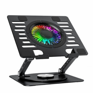 Wozinsky WDCX-X16-AS CoolBase RGB 360° Cooling Stand for Laptop and Tablet - juodos spalvos - Image 3