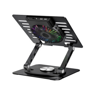 Wozinsky WDCX-X16-AS CoolBase RGB 360° Cooling Stand for Laptop and Tablet - juodos spalvos - Image 5