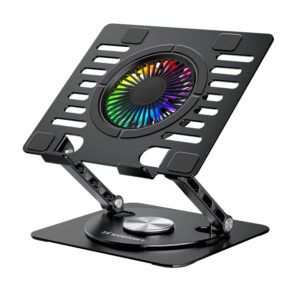 Wozinsky WDCX-X16-AS CoolBase RGB 360° Cooling Stand for Laptop and Tablet - juodos spalvos - Image 7