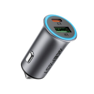 Acefast B16 95W USB-A + USB-C automobilinis įkroviklis - pilkos spalvos