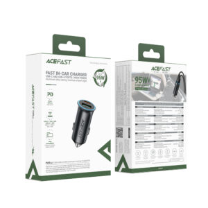 Acefast B16 95W USB-A + USB-C automobilinis įkroviklis - pilkos spalvos - Image 7