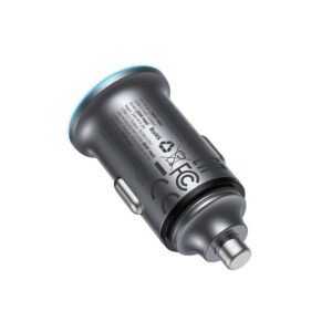 Acefast B15 65W USB-A + USB-C automobilinis įkroviklis - pilkos spalvos - Image 3
