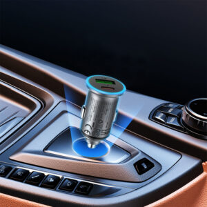 Acefast B15 65W USB-A + USB-C automobilinis įkroviklis - pilkos spalvos - Image 5