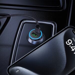 Acefast B15 65W USB-A + USB-C automobilinis įkroviklis - pilkos spalvos - Image 6