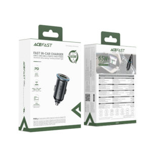 Acefast B15 65W USB-A + USB-C automobilinis įkroviklis - pilkos spalvos - Image 7