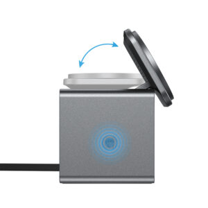 Acefast E34 22.5W 3-in-1 inductive charger with built-in cable for smartphone and smartwatch - pilkos spalvos - Image 3