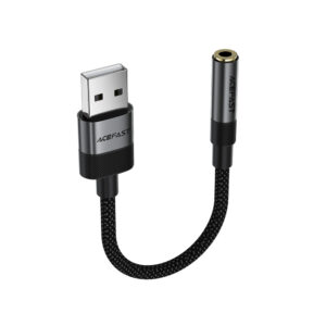 Acefast J13 USB-A to 3.5mm mini jack adapter - juodos spalvos - Image 4