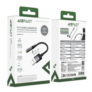 Acefast J13 USB-A to 3.5mm mini jack adapter - juodos spalvos - Image 5