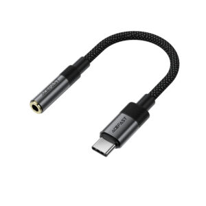 Acefast J12 USB-C to 3.5mm mini jack adapter - juodos spalvos