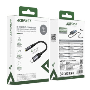 Acefast J12 USB-C to 3.5mm mini jack adapter - juodos spalvos - Image 5