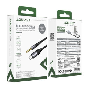 Acefast J11 USB-C to 3.5mm mini jack cable 1m - juodos spalvos - Image 5