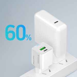 Wozinsky WWC-35W GaN USB-A + USB-C Wall Charger - baltos spalvos - Image 8