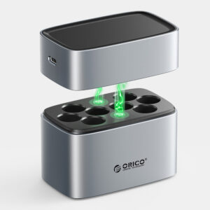 Orico EV8 AA Lithium Battery Charger with Storage Function - sidabro spalvos - Image 4