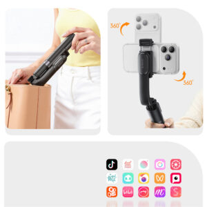 Selfie stick Orico SPV90 aluminum mini tripod Bluetooth 360 degree rotation - juodos spalvos - Image 4