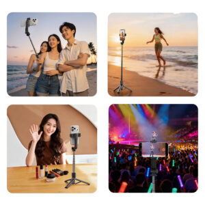 Selfie stick Orico SPV90 aluminum mini tripod Bluetooth 360 degree rotation - juodos spalvos - Image 8
