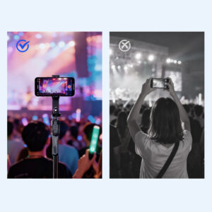 Selfie stick Orico SPM175 tripod 1/4" for phone camera with 360 degree rotation Bluetooth 5.2 - juodos spalvos - Image 2