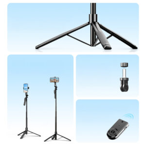 Selfie stick Orico SPM175 tripod 1/4" for phone camera with 360 degree rotation Bluetooth 5.2 - juodos spalvos - Image 4