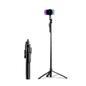 Selfie stick Orico SPM215 tripod 1/4" for phone camera with 360-degree rotation Bluetooth 5.2 - juodos spalvos