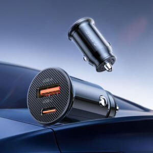 Orico PowerMini 30W USB-C + USB-A automobilinis įkroviklis - juodos spalvos - Image 4