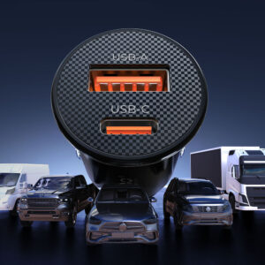 Orico PowerMini 30W USB-C + USB-A automobilinis įkroviklis - juodos spalvos - Image 9