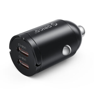 Orico MiniRing 30W 2x USB-C automobilinis įkroviklis - juodos spalvos