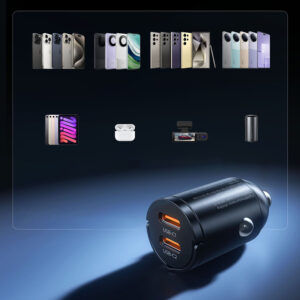 Orico MiniRing 30W 2x USB-C automobilinis įkroviklis - juodos spalvos - Image 6