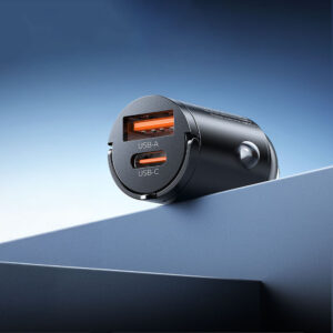 Orico MiniRing 30W USB-A + USB-C automobilinis įkroviklis - juodos spalvos - Image 4