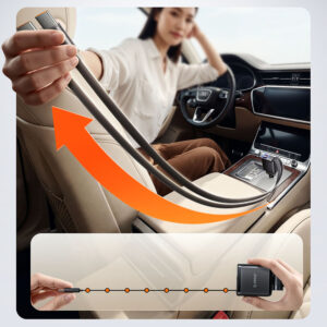 Orico Twin Reach 45W USB-A + USB-C automobilinis įkroviklis with Two Retractable USB-C Cables - juodos spalvos - Image 5