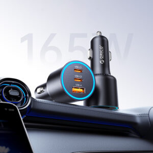Orico HyperDrive 165W USB-A + 2x USB-C automobilinis įkroviklis - juodos spalvos - Image 2