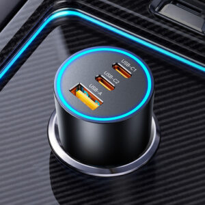 Orico HyperDrive 165W USB-A + 2x USB-C automobilinis įkroviklis - juodos spalvos - Image 8
