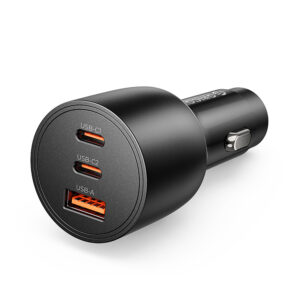 Orico PowerLink 165W USB-A + 2x USB-C automobilinis įkroviklis - juodos spalvos