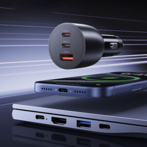 Orico PowerLink 165W USB-A + 2x USB-C automobilinis įkroviklis - juodos spalvos - Image 6
