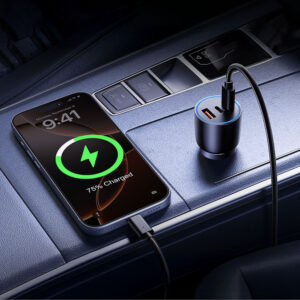Orico PowerLink 165W USB-A + 2x USB-C automobilinis įkroviklis - juodos spalvos - Image 7