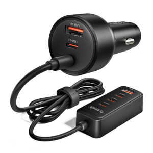 Orico ChargeClip 108W automobilinis įkroviklis 2x USB-A + 4x USB-C with Clip - juodos spalvos