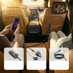 Orico ChargeClip 108W automobilinis įkroviklis 2x USB-A + 4x USB-C with Clip - juodos spalvos - Image 4