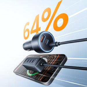 Orico ChargeClip 108W automobilinis įkroviklis 2x USB-A + 4x USB-C with Clip - juodos spalvos - Image 6