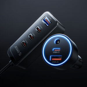 Orico ChargeClip 108W automobilinis įkroviklis 2x USB-A + 4x USB-C with Clip - juodos spalvos - Image 8